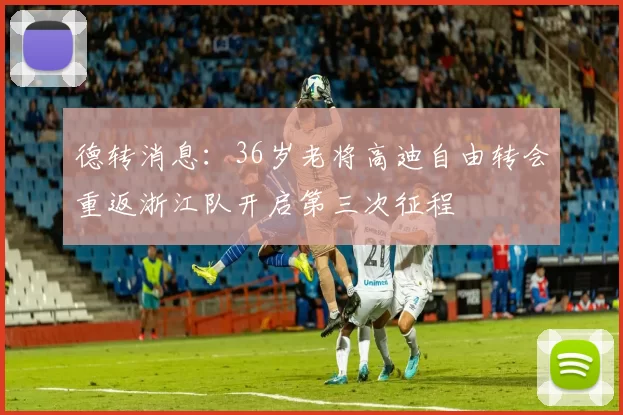 德转消息：36岁老将高迪自由转会重返浙江队开启第三次征程